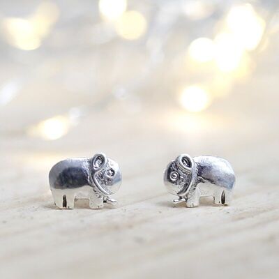 Orecchini in argento con elefante