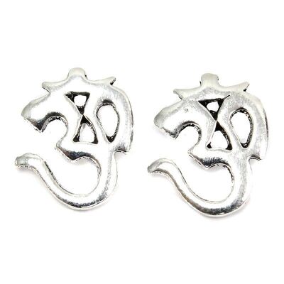 Silver Om earrings