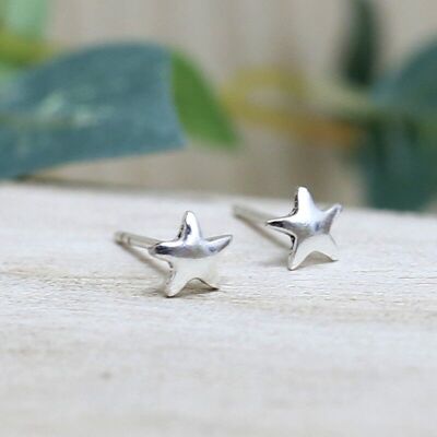 Silver earrings - mini star 4
