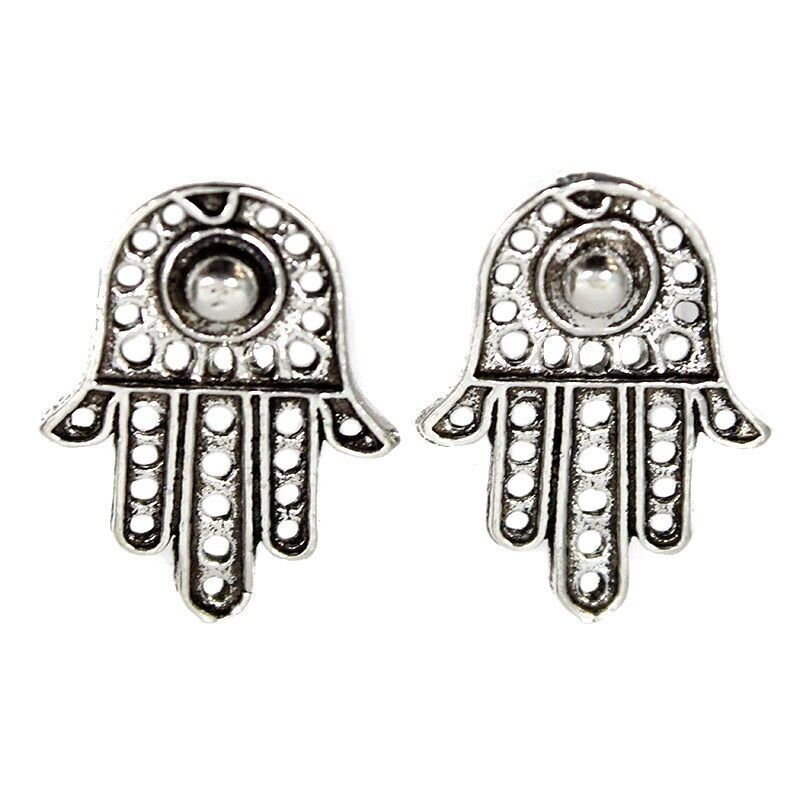 Boucles d'oreilles main de Fatima en argent