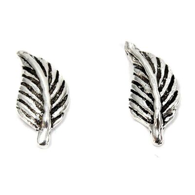 Boucles d'oreilles feuille d'argent