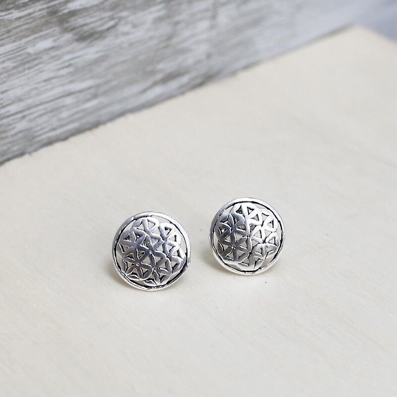 Boucles d'oreilles fleur de vie en argent