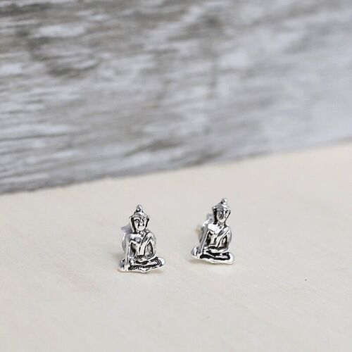 Pendientes plata Buda