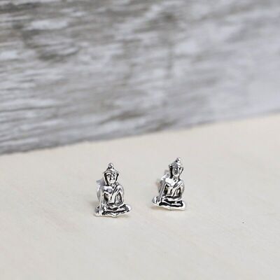 Buddha silver earrings
