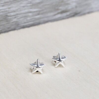 Boucles d'oreilles étoile de mer en argent