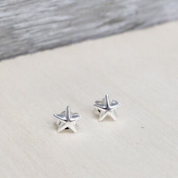 Boucles d'oreilles étoile de mer en argent 1