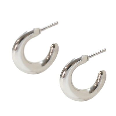 Silver earring - smooth pressure 16mm