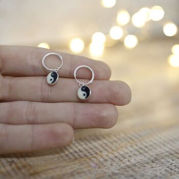 Boucles d'oreilles en argent - Yin-yang 1