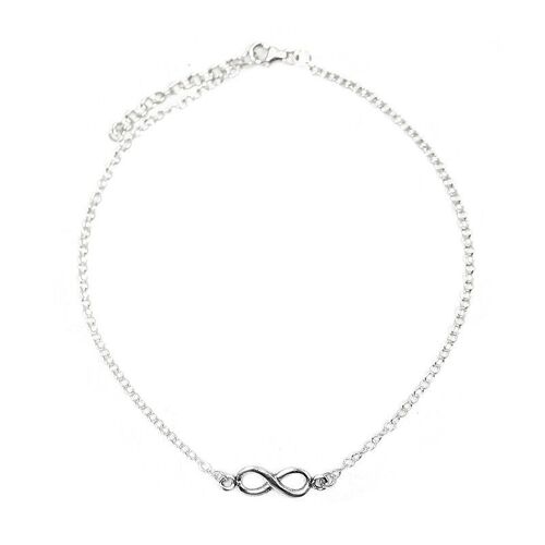 Pulsera tobillera plata - Infinito