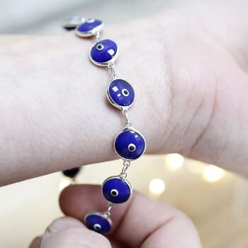 Bracelet serti oeil turc - Bleu 1