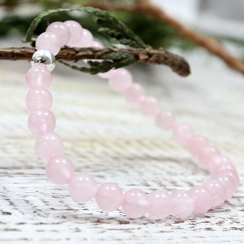 Pulsera cuarzo rosa 6mm