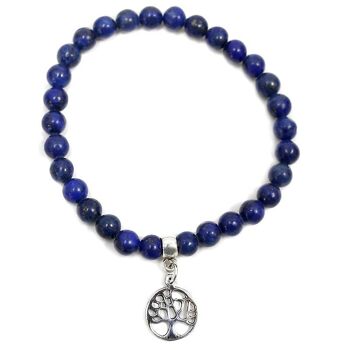 Bracelet arbre de vie lapis lazuli 6mm 1