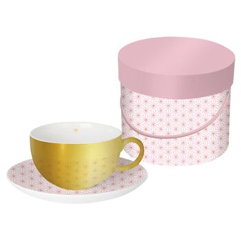 Coffret Cadeau Tasse Réfléchissante Ginza rosé or véritable