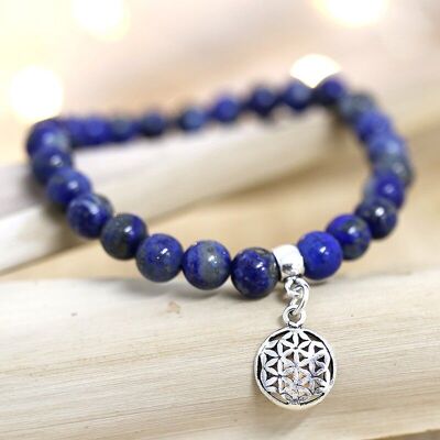 Bracelet fleur de vie lapis lazuli 6mm