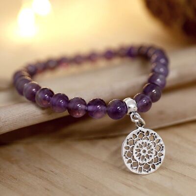 Pulsera amatista mandala 6mm