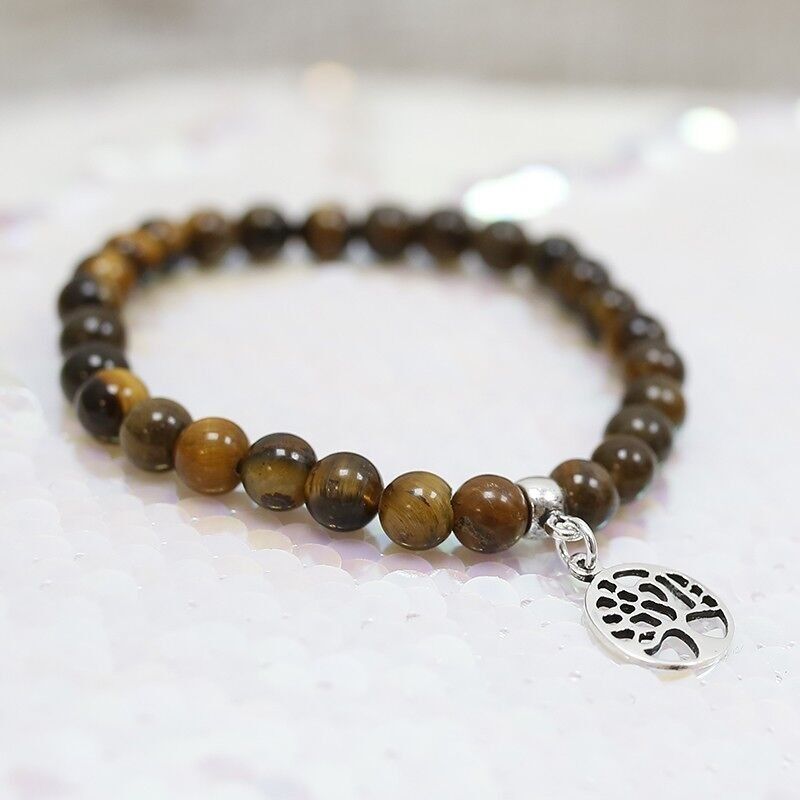 Bracelet arbre de vie oeil de tigre 6mm