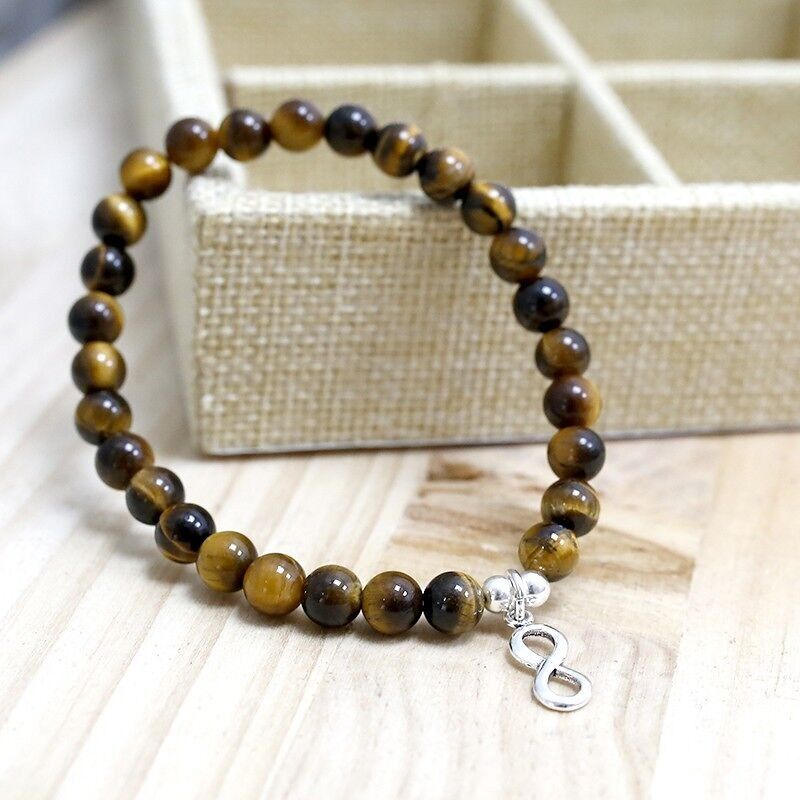 Infinity-Tigerauge-Armband 6 mm