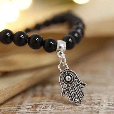 Hand der Fatima Onyx-Armband 6mm