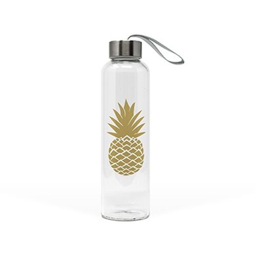 Glass Bottle Pineapple real gold