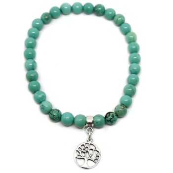 Bracelet arbre de vie turquoise 6mm 2