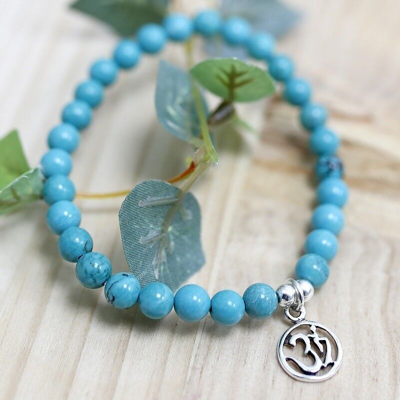 Bracelet Om turquoise 6mm
