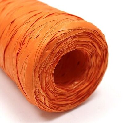 Orange synthetic raffia roll 200m