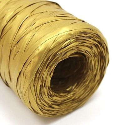 Synthetic raffia roll 200m - gold