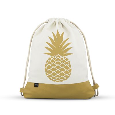 City Bag with Leatherette Pineapple