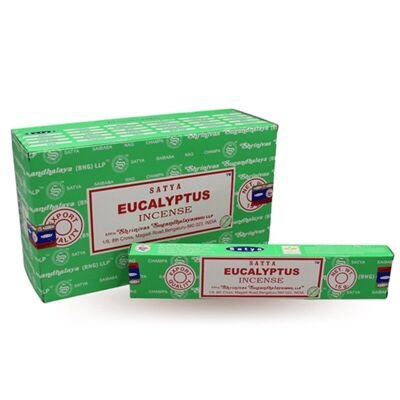 12 Satya-Räucherstäbchen 15 g – Eukalyptus