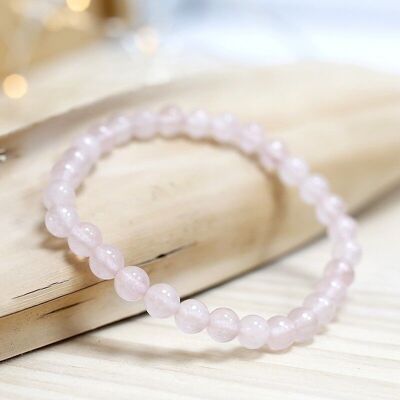 3 Bracelets - rose quartz 6mm