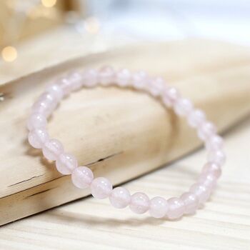 3 Bracelets - quartz rose 6mm 1