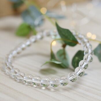 3 bracelets quartz cristal 6mm 1