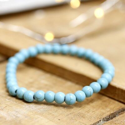 3 Bracelets - Turquoise 6mm