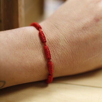 Pack 3 2 bracelets - corde rouge à 7 noeuds