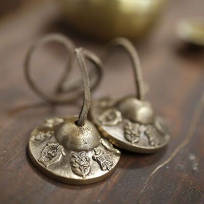 Tingsha mini brass Mazira and lucky symbols