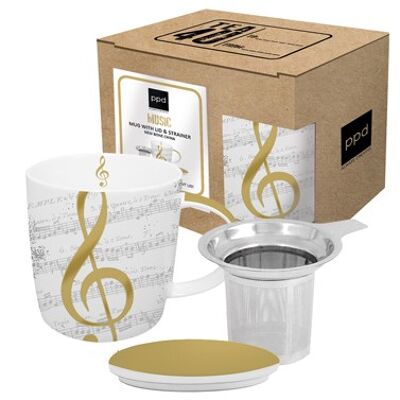 Mug Couvercle & Passoire carton I Love Music real gol