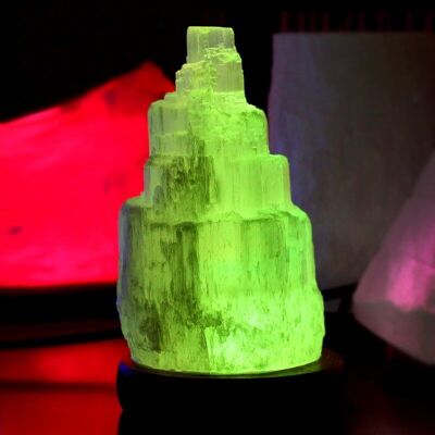 2 Lampade Cathedral USB Selenite 10 cm multicolore