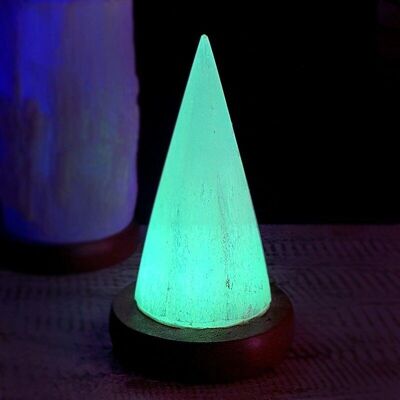 2 USB cone selenite lamps