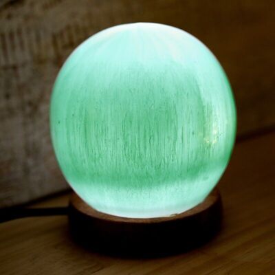 2 USB selenite lamps multicolored sphere