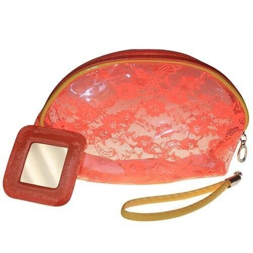 6 Spitzen-Make-up-Taschen – fluoreszierendes Orange