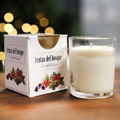 6 Velas aromáticas satinada vaso - Frutos rojos