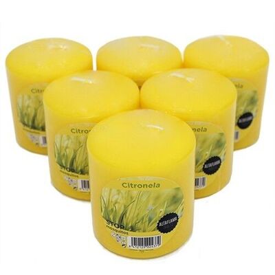 6 Candele alla citronella 80x70mm