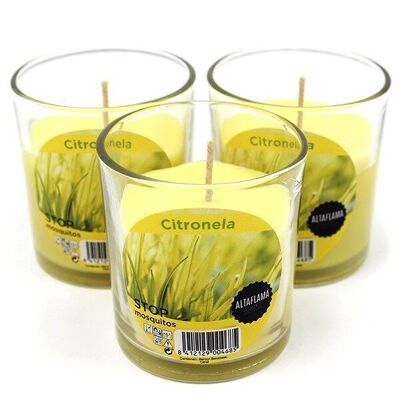 6 Citronella glass candles 75x70mm