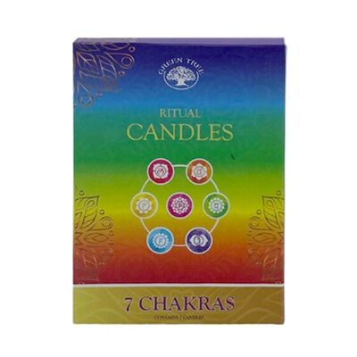 2 Packs 7 bougies rituelles - 7 chakras