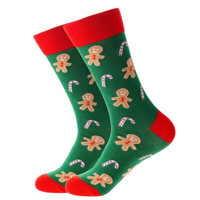Socks "Gingerbread man and Candy cane"