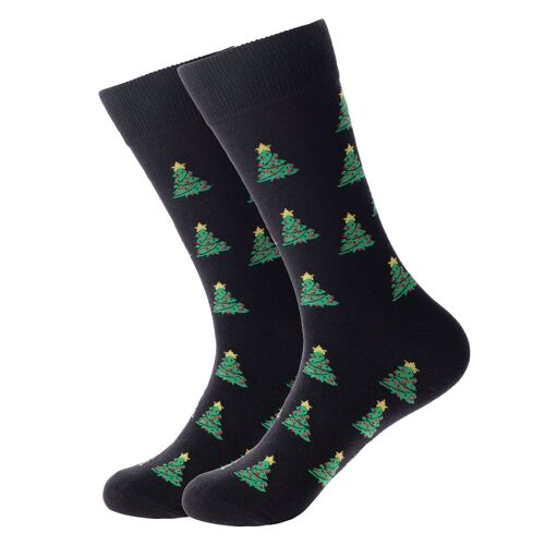 Socks "Black with X-mas trees"