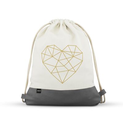 Borsa City con cuore geometrico in similpelle