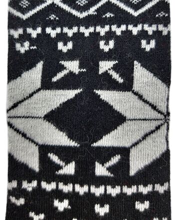 Chaussettes en laine "Flocons de neige" noires 3