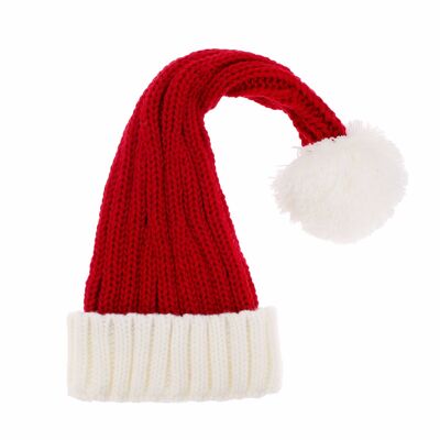 Gorro de Papá Noel de punto grueso - Clásico rojo y blanco