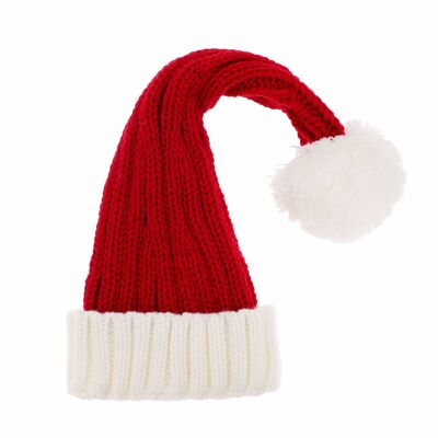 Cappello da Babbo Natale a maglia grossa - Classico rosso e bianco